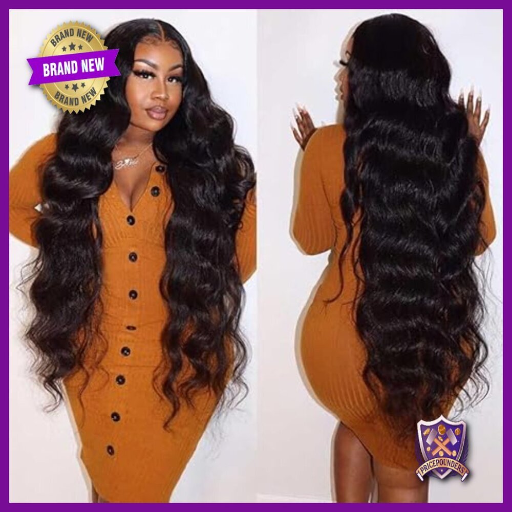 28" Glueless Human Hair Wig 180% Density Body Wave HD Lace Ready to Wear